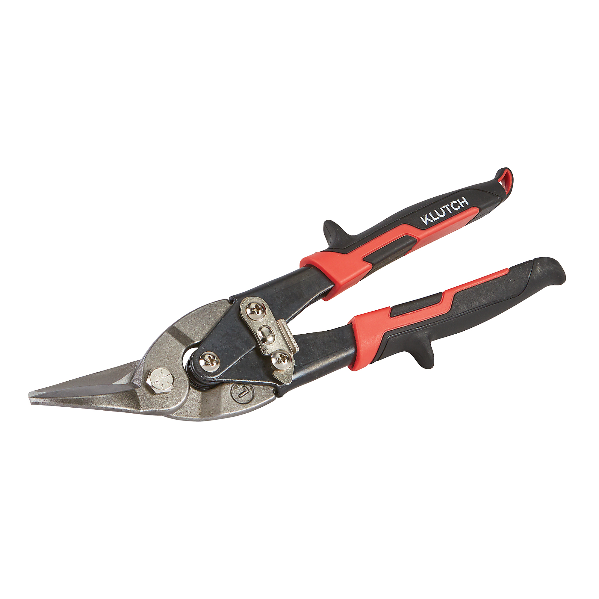 Klutch Left-Cut Snips, 1.3in. Blades, 10in. Length, Offset Design, Spring Assist, Steel